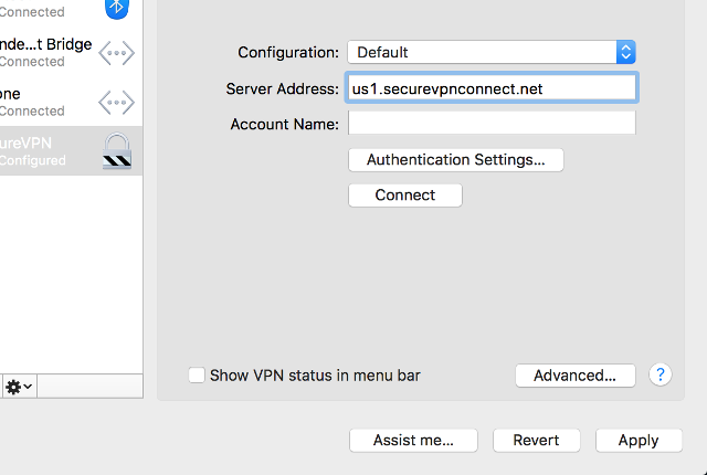 Setting up L2TP VPN on Mac OS X, step 4