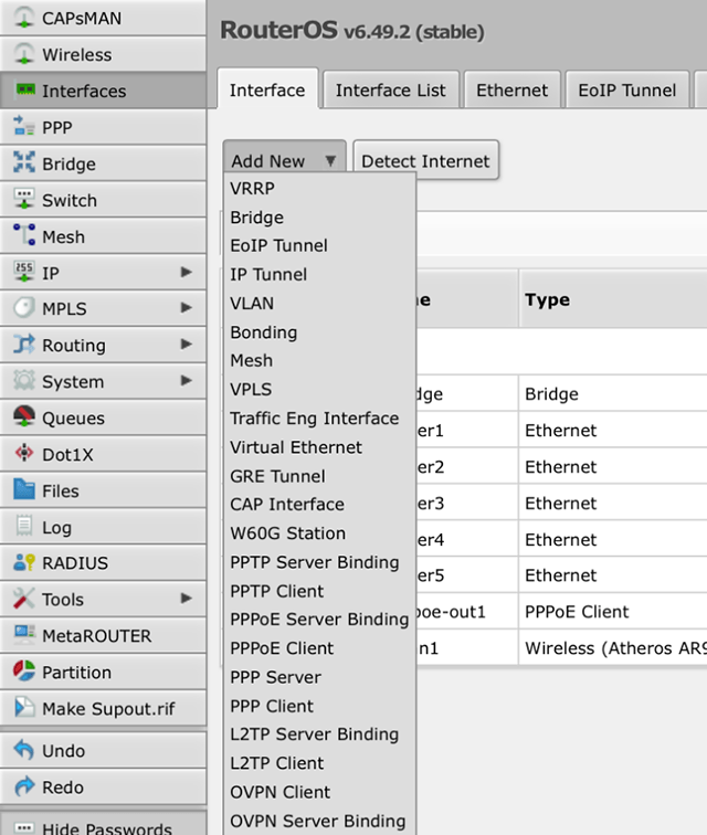Setting up L2TP VPN on RouterOS, step 2