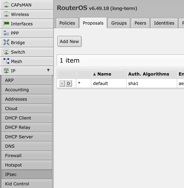 Setting up L2TP VPN on RouterOS, step 4