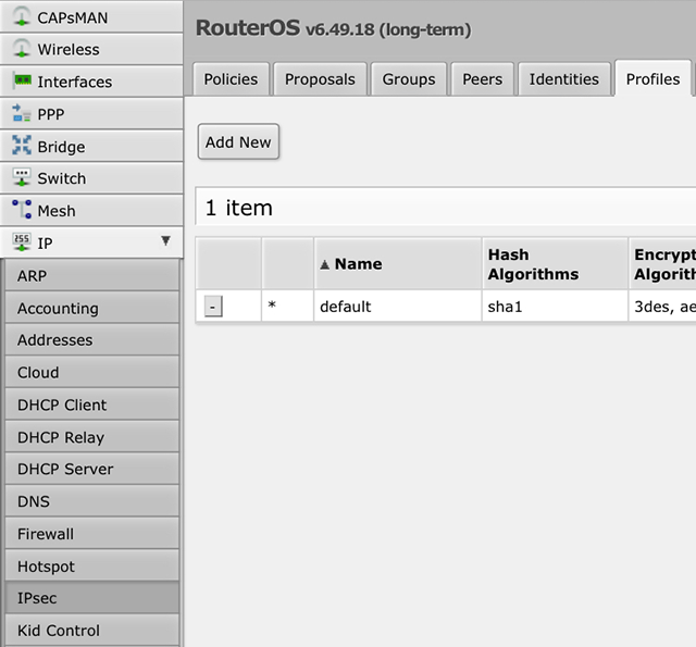 Setting up L2TP VPN on RouterOS, step 6