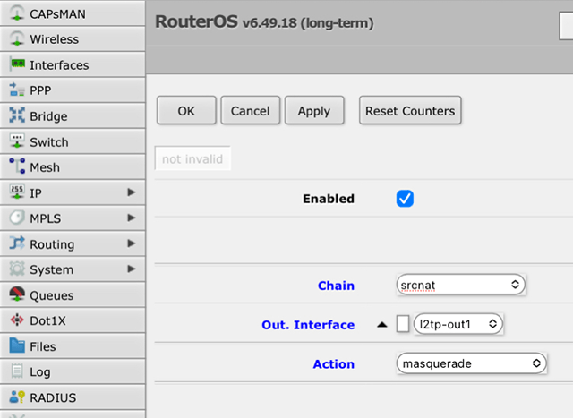 Setting up L2TP VPN on RouterOS, step 10