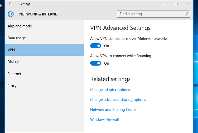 Setting up L2TP VPN on Windows 10, step 7