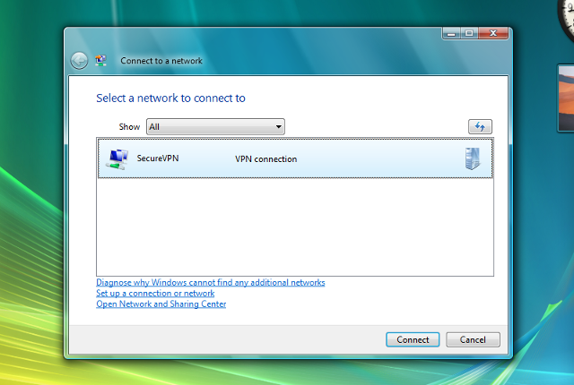 Setting up L2TP VPN on Windows Vista, step 12