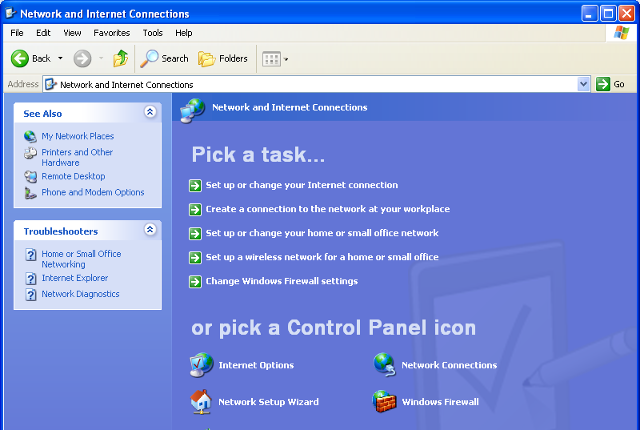 Setting up L2TP VPN on Windows XP, step 1