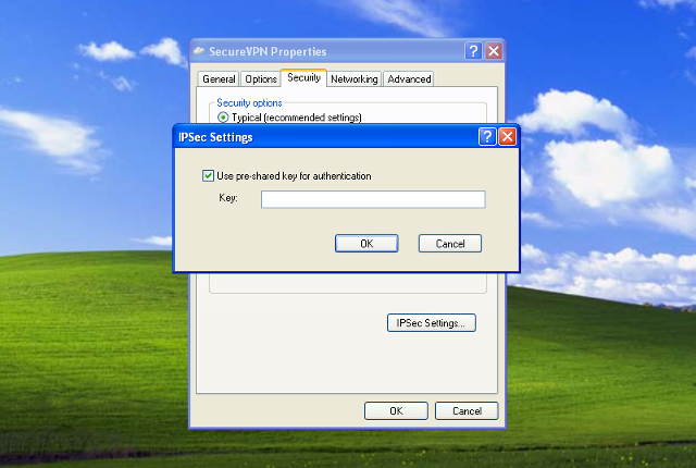 Setting up L2TP VPN on Windows XP, step 11