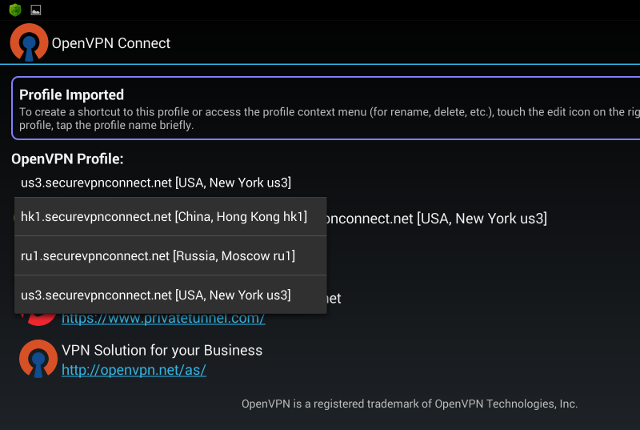 Setting up OpenVPN on Android, step 12