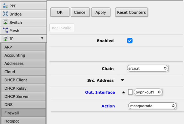 Setting up OpenVPN on RouterOS, step 10