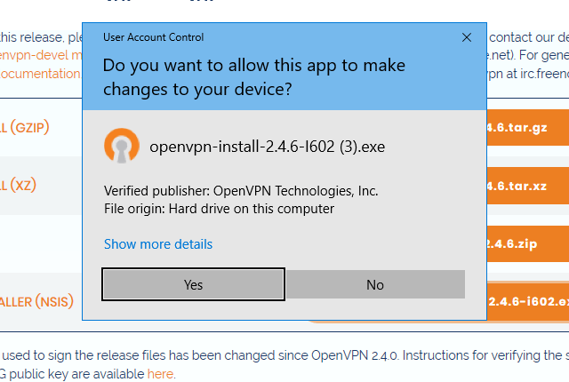 Setting up OpenVPN on Windows 10, step 2