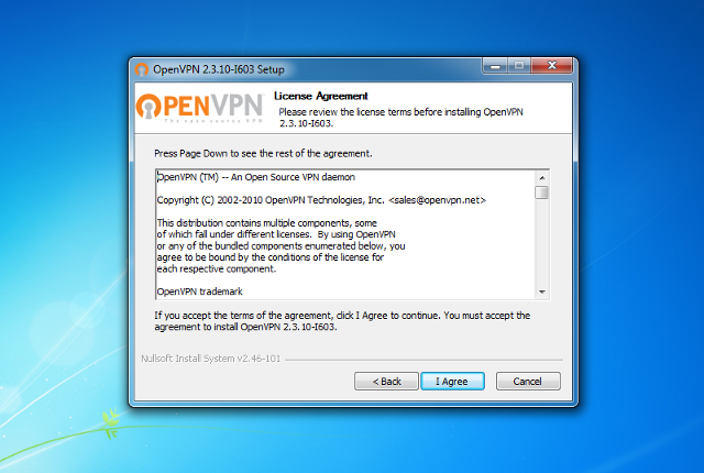 Setting up OpenVPN on Windows 7, step 4