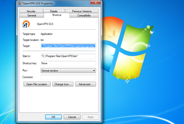 Setting up OpenVPN on Windows 7, step 10