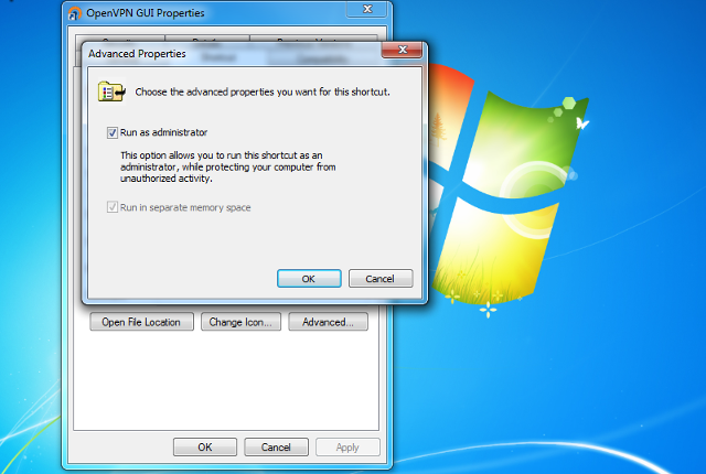 Setting up OpenVPN on Windows 7, step 11