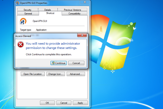 Setting up OpenVPN on Windows 7, step 12