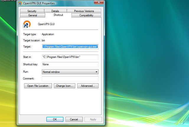 Setting up OpenVPN on Windows Vista, step 10