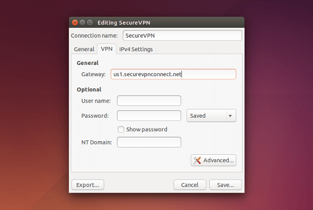Setting up PPTP VPN on Linux, step 4