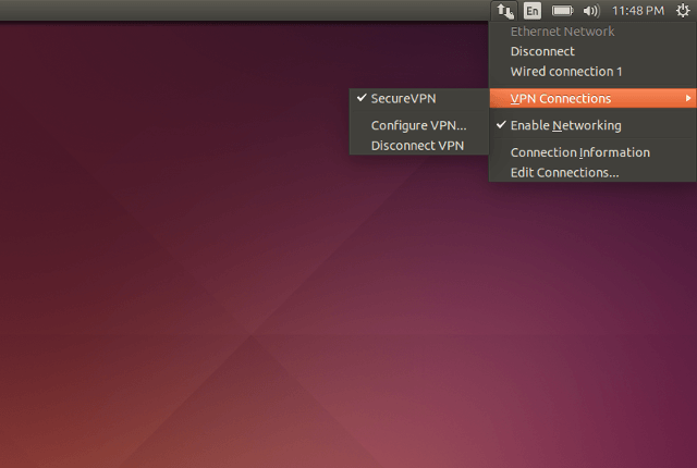 Setting up PPTP VPN on Linux, step 8