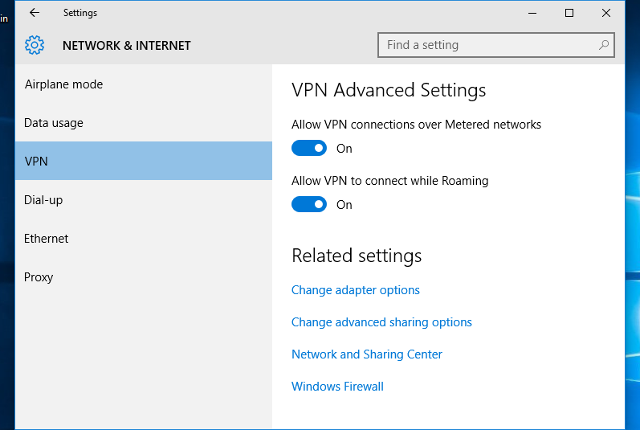 Setting up PPTP VPN on Windows 10, step 7