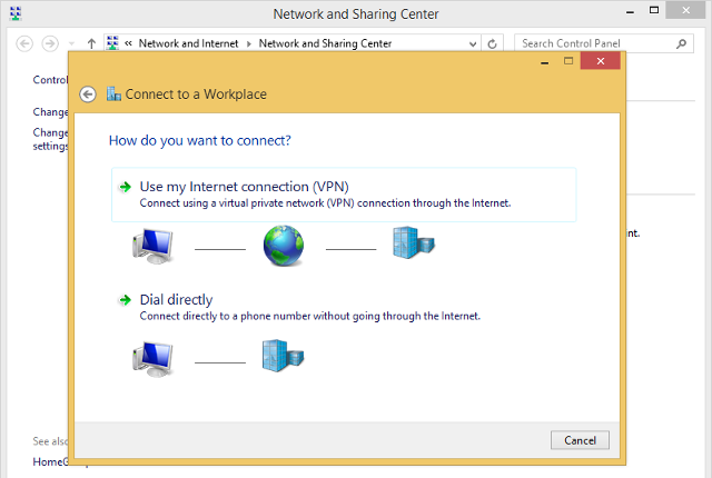 Setting up PPTP VPN on Windows 8, step 5