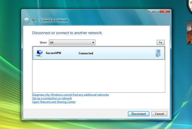 Setting up PPTP VPN on Windows Vista, step 14
