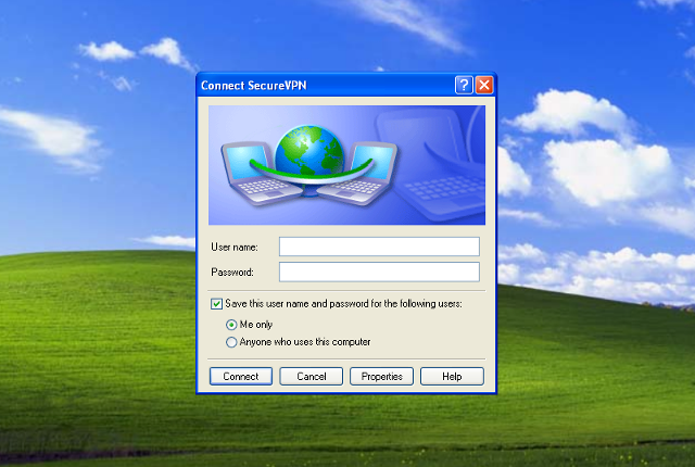 Setting up PPTP VPN on Windows XP, step 9