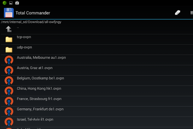 Настройка OpenVPN в Android, шаг 3