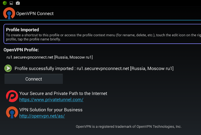 Настройка OpenVPN в Android, шаг 7