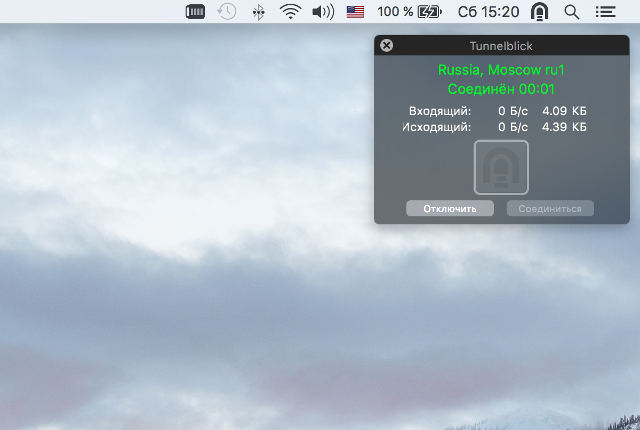 Настройка OpenVPN на Mac OS X, шаг 9