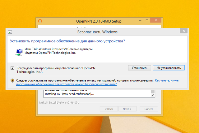 Настройка OpenVPN на Windows 8, шаг 7