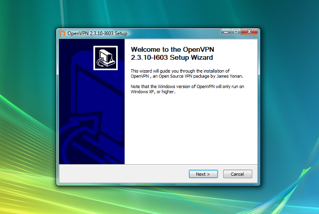 Настройка OpenVPN на Windows Vista, шаг 3