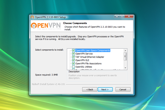 Настройка OpenVPN на Windows Vista, шаг 5