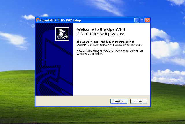 Настройка OpenVPN на Windows XP, шаг 3