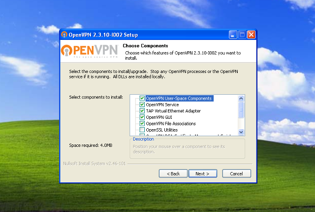 Настройка OpenVPN на Windows XP, шаг 5